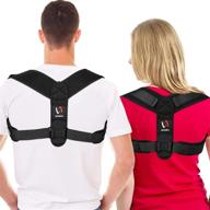 👕 adjustable posture corrector brace for men and women - comfortable upper back support, neck, back & shoulder straightener логотип