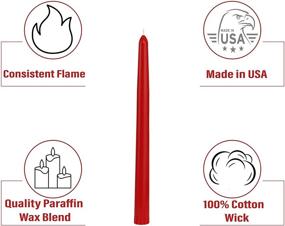 img 3 attached to High-Quality Dripless 10 Inch Red Taper Candles - CandleNScent Tapered Candlesticks, Unscented, 4 Pack