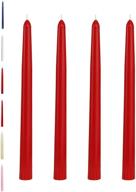 high-quality dripless 10 inch red taper candles - candlenscent tapered candlesticks, unscented, 4 pack logo