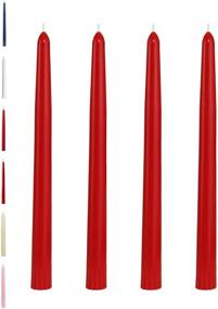 img 4 attached to High-Quality Dripless 10 Inch Red Taper Candles - CandleNScent Tapered Candlesticks, Unscented, 4 Pack