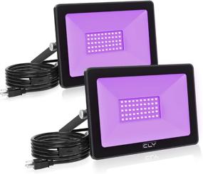 img 4 attached to 🎉 CLY 60W UV LED Black Lights: Waterproof, Glow in the Dark Party Supplies for Stage Lighting, Body Paint, Fluorescent Posters, Birthdays, and Weddings