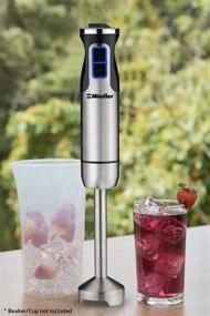 img 1 attached to Mueller Austria Ultra-Stick 500W 9-Speed Hand Blender - Heavy Duty Copper Motor, Brushed 304 Stainless Steel - Whisk & Milk Frother Attachments