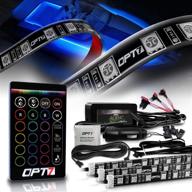 🌈 opt7 aura led boat light: 24'' rgb soundsync interior lighting strip - waterproof, wireless control for pontoon sailboat - 16+ colors, 4pc set логотип