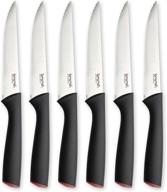 🔪 enhance your culinary experience with the brund easycut steak knife set - 6 piece, black logo