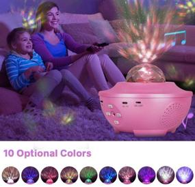 img 3 attached to Pink Star Projector with Remote Control, Eicaus 3 in 1 Night Light Projector - LED Nebula Cloud & Moving Ocean Wave for Kids and Babies - Built-in Music Speaker, Voice Control