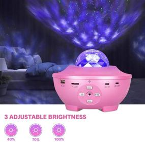 img 2 attached to Pink Star Projector with Remote Control, Eicaus 3 in 1 Night Light Projector - LED Nebula Cloud & Moving Ocean Wave for Kids and Babies - Built-in Music Speaker, Voice Control