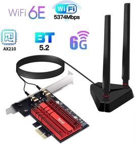 img 3 attached to 🔌 Fenvi AXE3000Pro WiFi 6E AX210 PCI-E WiFi Карта Трипл-банд Вайрлесс Гигабит с Bluetooth 5.2 802.11ax 2.4ГГц 5ГГц 6ГГц MU-MIMO 160МГц PCIe Адаптер для настольного компьютера с антенной SMA высокого усиления (1,2м) - Оптимизирована для Windows 10.