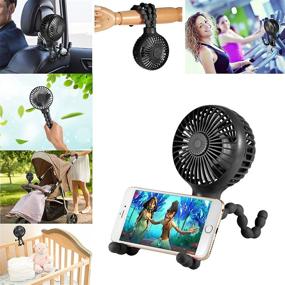 img 3 attached to 🌬️ Scurry Stroller Fan: Portable Desk Fan with LED Light, Aromatherapy, and Rechargeable Battery - Black