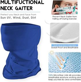 img 2 attached to 👶 Set of 4 Kids Full-Coverage Face Mask Neck Gaiters - Bandanas, Headbands, Tubes - for Boys and Girls