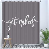 🚿 eleroye funny cute get naked shower curtain - fashionable grey background with white words - machine washable fabric bathroom decor set with hook - bath curtain 72 x 72 inches logo