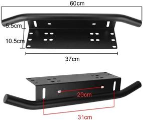 img 3 attached to 🚗 Универсальный кронштейн для номерного знака на передний бампер размером 6x12 дюймов: идеальное крепление для светодиодных фар на вездеходе, джипе, грузовике, пикапе