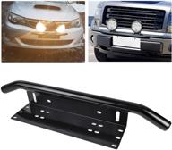 🚗 universal 6x12 inch front bumper license plate bracket: ideal mounting solution for off-road led light pods on atv, jeep, truck, pickup logo