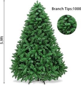 img 1 attached to Premium 6 FT Christmas Tree with Skirt and Ribbon - Indoor/Outdoor Artificial Christmas Tree for Festive Decorations
