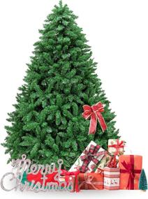 img 2 attached to Premium 6 FT Christmas Tree with Skirt and Ribbon - Indoor/Outdoor Artificial Christmas Tree for Festive Decorations