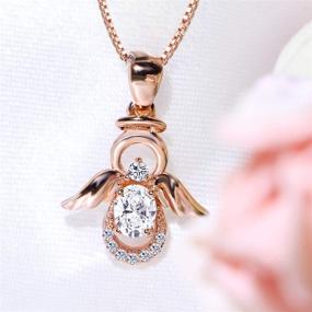 img 2 attached to 👼 Presentski Guardian Angel Necklace: Stunning 925 Sterling Silver Gold Pendant, Perfect Birthday Gift for Women and Girls with CZ Twinkle