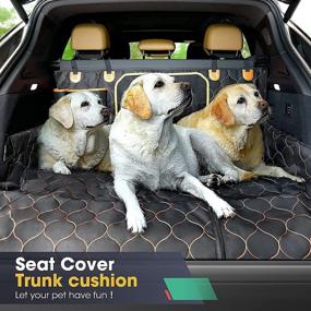 img 1 attached to 🐶 oneisall Dog Car Seat Cover: 4-in-1 Waterproof, Nonslip & Convertible Hammock for Trucks, SUVs, and Cars with Mesh Window for Back Seat