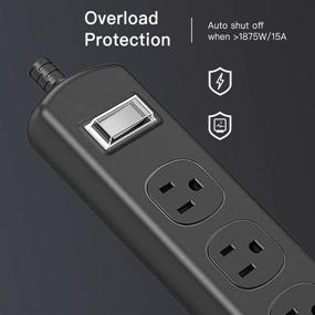 img 1 attached to 💧 Waterproof Outdoor Surge Protector Power Strip - Anti-Shock, Overload Protection - Ideal for Home Office & Outdoor Use - 3 Outlet Surge Protector with 6Ft Extension Cord - 1500Joules, ETL&FCC Listed
