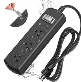 img 4 attached to 💧 Waterproof Outdoor Surge Protector Power Strip - Anti-Shock, Overload Protection - Ideal for Home Office & Outdoor Use - 3 Outlet Surge Protector with 6Ft Extension Cord - 1500Joules, ETL&FCC Listed