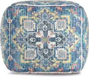 img 1 attached to Anji Mountain Square Pouf, 20x20x20, Blue/Gray
