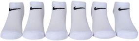 img 1 attached to 🧦 Носки Nike Dri-Fit Training Everyday Cotton Cushioned No-Show на щиколотку 6 пар: белые с черным логотипом Swoosh - молодежь XS 5-7