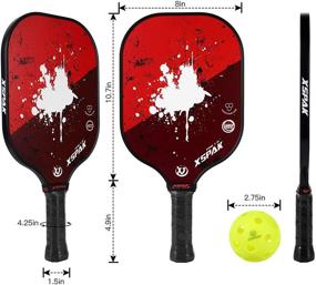 img 3 attached to 🏓 XS XSPAK Carbon Fiber Pickleball Paddles Set of 2 with Bag, Includes 2 Indoor and 2 Outdoor Balls, Lightweight Rackets with Carbon Face and Honeycomb Core