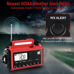 img 2 attached to 🔋 Ultimate Outdoor Survival Kit: 5000mAh NOAA Emergency Weather Radio Solar Hand Crank with Multiple Power Sources, Power Bank, Flashlight, and SOS - AM/FM/Shortwave Weather Alert, Reading Lamp, and Headphone Jack