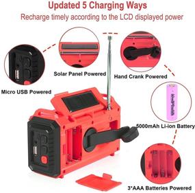 img 3 attached to 🔋 Ultimate Outdoor Survival Kit: 5000mAh NOAA Emergency Weather Radio Solar Hand Crank with Multiple Power Sources, Power Bank, Flashlight, and SOS - AM/FM/Shortwave Weather Alert, Reading Lamp, and Headphone Jack