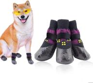 🐾 riccioofy dog socks and shoes set - paw protectors with straps for traction control, anti-slip, and waterproof - suitable for small, medium, large dogs and cats - 4 pack логотип