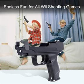 img 3 attached to NioTech Wii Motion Plus Gun for Nintendo Wii - Black (Set of 2)
