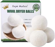 organic xl wool dryer balls - eco-friendly laundry 4 pack | natural fabric softener | 100% new zealand wool | chemical-free | handmade reusable balls reduce wrinkles (4 white) logo