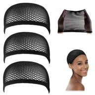 3 pack of black mesh wig 🧢 caps for wigs - dreamlover crochet wig caps logo