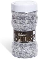 💫 dazzling silver sparkle: darice 8-ounce glitter jar logo