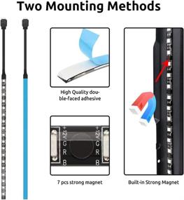 img 1 attached to 🌈 Optimized RGB Strip for PCs - Set of 3 Magnetic LED Light Strips for Computer Cases with 12v 4pin RGB Header, Compatible with Asus Aura, Asrock RGB Led, Gigabyte RGB Fusion, MSI Mystic Light