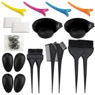 🎨 complete hair dye coloring kit with 21 packs: sonku dye brush comb, mixing bowl, ear caps, shower cap, apron, sectioning clips, and hairbands - ideal for diy salon-quality hair dyeing logo