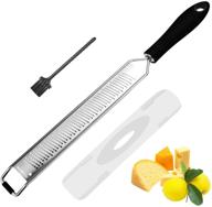 🍋 homscam lemon zester with handle - premium stainless steel grater for cheese, ginger, chocolate, and more - dishwasher safe kitchen tool logo