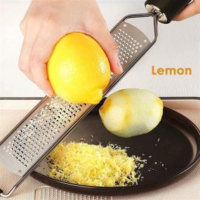 img 1 attached to 🍋 HOMSCAM Lemon Zester with Handle - Premium Stainless Steel Grater for Cheese, Ginger, Chocolate, and More - Dishwasher Safe Kitchen Tool