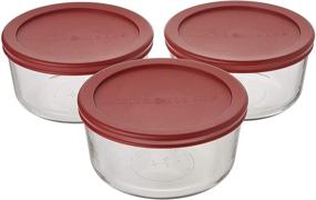 img 3 attached to Anchor Hocking 4 Cup Food 🍱 Storage Containers with Red Lids (Set of 3)