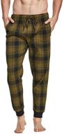 👖 cyz cotton flannel pant blackish plaid l: cozy and stylish loungewear for men logo