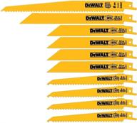 dewalt dw4898 reciprocating saw blades: bi-metal set with case, 10-piece - high-quality yellow blades for efficient cutting logo