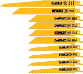 img 4 attached to DEWALT DW4898 Reciprocating Saw Blades: Bi-Metal Set with Case, 10-Piece - High-Quality Yellow Blades for Efficient Cutting