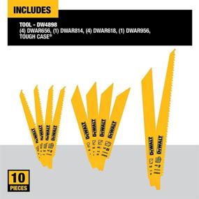 img 1 attached to DEWALT DW4898 Reciprocating Saw Blades: Bi-Metal Set with Case, 10-Piece - High-Quality Yellow Blades for Efficient Cutting