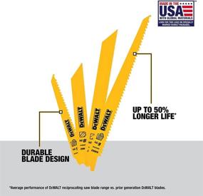 img 3 attached to DEWALT DW4898 Reciprocating Saw Blades: Bi-Metal Set with Case, 10-Piece - High-Quality Yellow Blades for Efficient Cutting