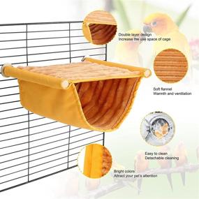 img 1 attached to Winter Warm Bird Nest Bed Hammock Snuggle Hut Parrot House Toy – Bird Cage Perch for Parakeet, Budgies, Cockatiels, Lovebird, Cockatoo, Finch, Hamster, Chinchilla, Guinea Pig