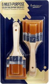 img 1 attached to 🖌️ Artlicious 6-Piece Set of Multi-Purpose Golden Taklon Paint Brushes