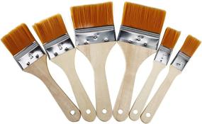 img 2 attached to 🖌️ Artlicious 6-Piece Set of Multi-Purpose Golden Taklon Paint Brushes