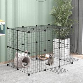 img 3 attached to NATRKE Small Animal Playpen - Metal Wire Yard Fence for Cats, Rabbits, Ferrets, Guinea Pigs - 24 Panels Indoor Pet Playpen