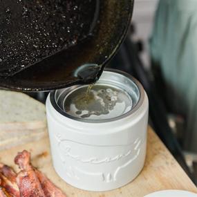 img 1 attached to 🐷 Briink Collective Ceramic Bacon Grease Container: Ultimate Kitchen Organizer with Strainer and Farmhouse Charm