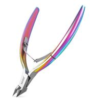 💅 bezox professional cuticle clipper: rainbow finish, stainless steel manicure tool with tip cover - 7mm jaw logo