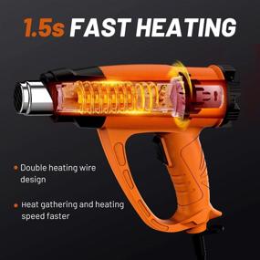 img 3 attached to SEEKONE Heat Gun Kit 1800W - Heavy Duty Hot Air Gun with Variable Temperature Control, 2-Temp Settings, 7 Accessories - Ideal for Crafts, PVC Shrinking, Paint Stripping - Overload Protection - Temperature Range: 122℉~1112℉ (50℃- 600℃)