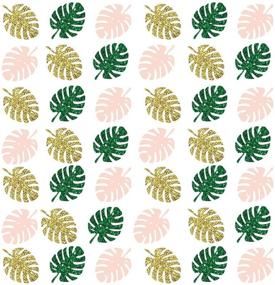img 4 attached to Tropical Palm Leaf Glitter Confetti, Table Scatter for Baby Shower, Hawaiian Birthday Party Decorations - 200 pcs